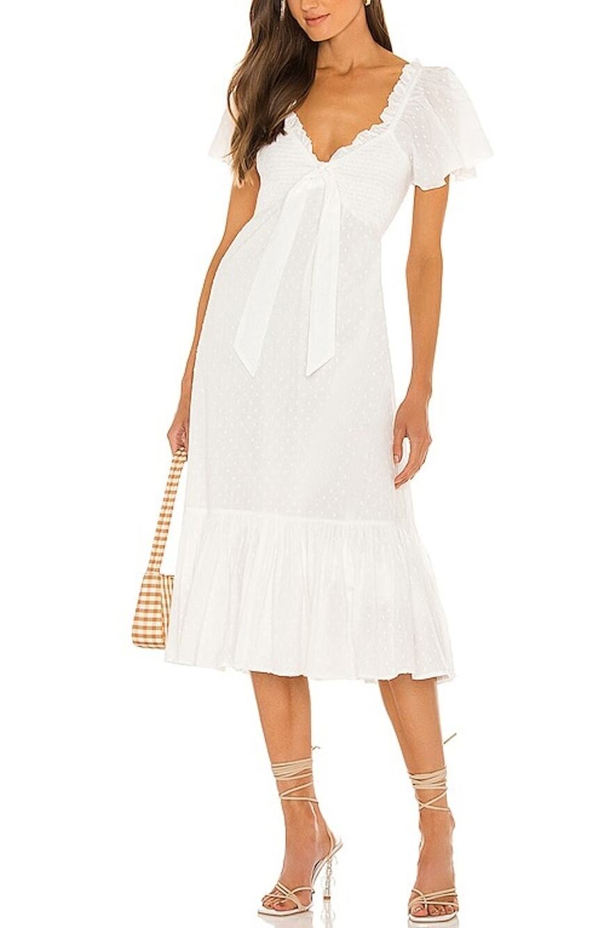 Cleobella Romantic White Ashlyn Midi Dress Size M